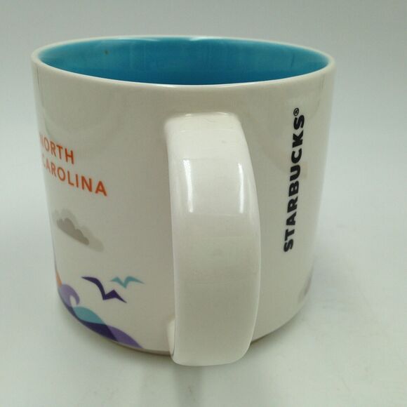Starbucks You Are Here North Carolina Coffee Mug Cup 2013 Blue Interior - Picture 4 of 8